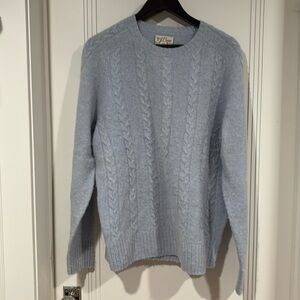 J. Crew light blue Crewneck Sweater Classic Knit 100% wool